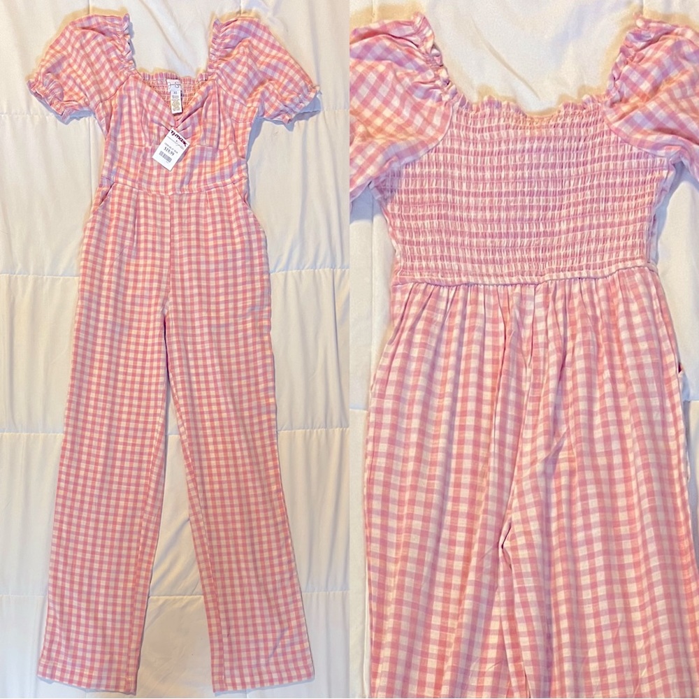 Jessica Simpson Plaid/Gingham Jumpsuit